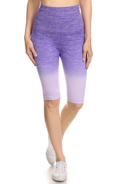 Yelete Dip Dye Ombre Athletic Biker Shorts-Yelete-Purple-S-[option4]-[option5]-[option6]-[option7]-[option8]-Shop-Boutique-Clothing-for-Women-Online