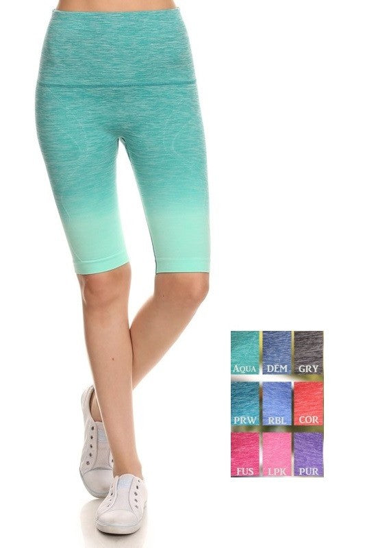 Dip Dye Ombre Athletic Biker Shorts-Yelete-Periwinkle-S-[option4]-[option5]-[option6]-[option7]-[option8]-Shop-Boutique-Clothing-for-Women-Online