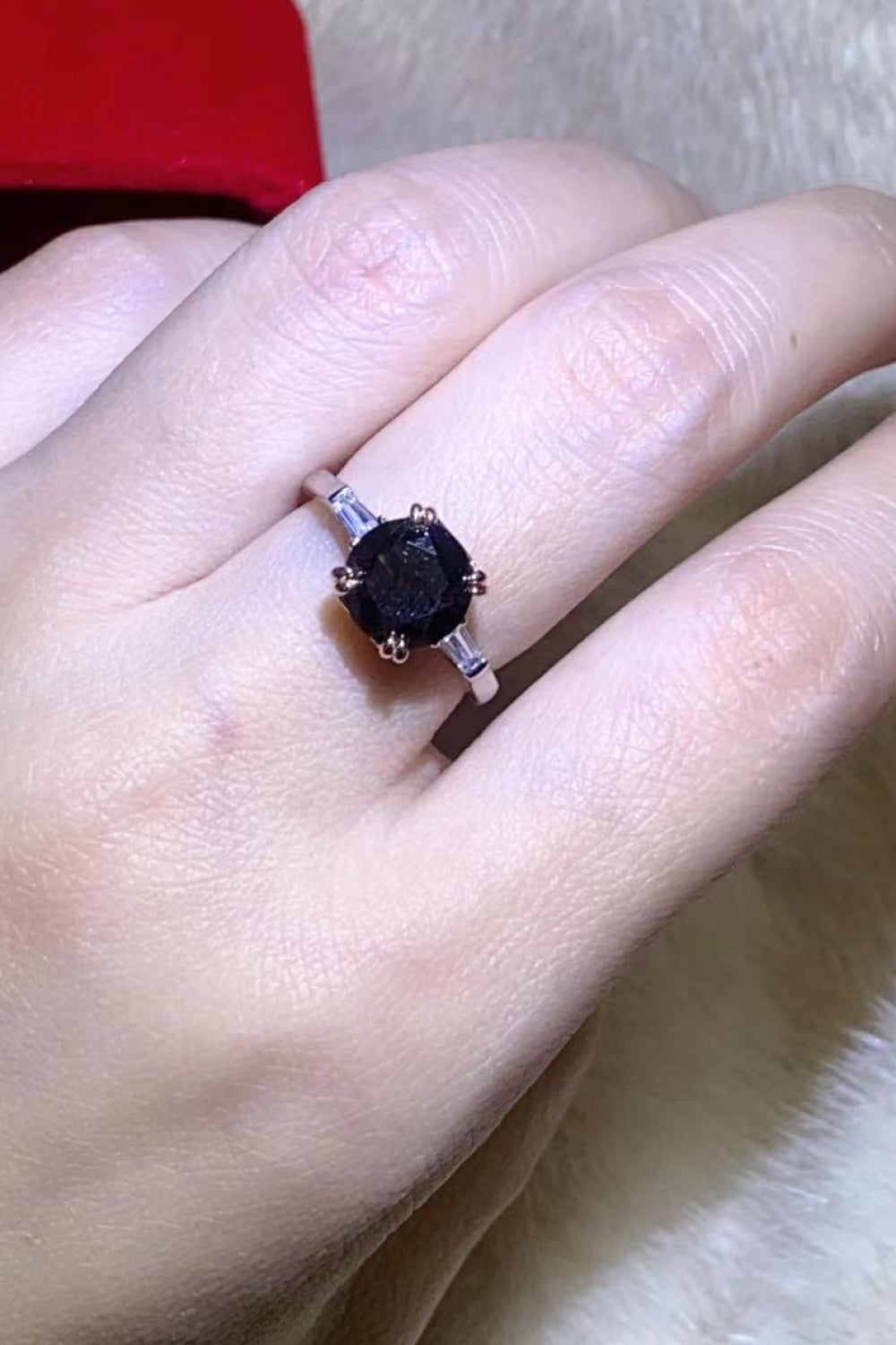 2 Carat Black Moissanite Platinum-Plated Ring-Trendsi-Black-4.5-[option4]-[option5]-[option6]-[option7]-[option8]-Shop-Boutique-Clothing-for-Women-Online