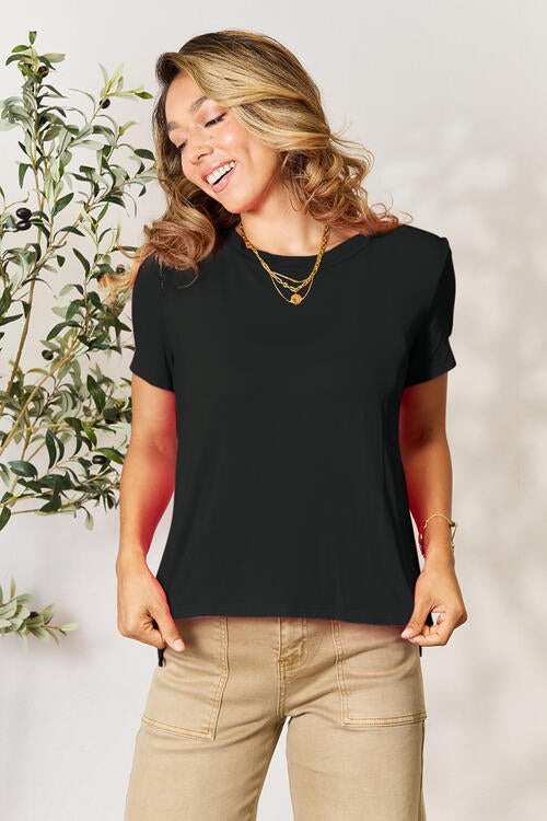 Basic Bae Round Neck Short Sleeve T-Shirt-Trendsi-[option4]-[option5]-[option6]-[option7]-[option8]-Shop-Boutique-Clothing-for-Women-Online