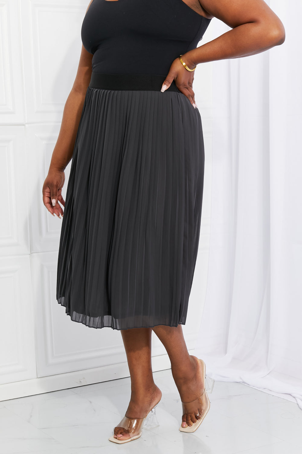 Zenana Romantic At Heart Pleated Chiffon Midi Skirt-Trendsi-[option4]-[option5]-[option6]-[option7]-[option8]-Shop-Boutique-Clothing-for-Women-Online