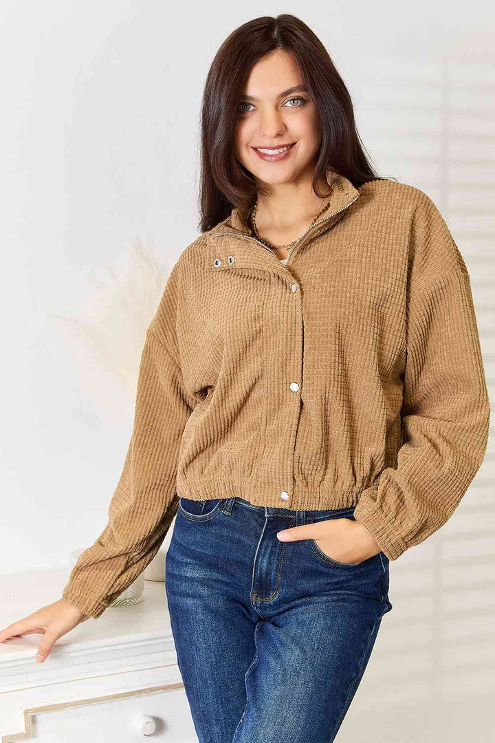 Double Take Long Sleeve Dropped Shoulder Jacket-Trendsi-Camel-S-[option4]-[option5]-[option6]-[option7]-[option8]-Shop-Boutique-Clothing-for-Women-Online