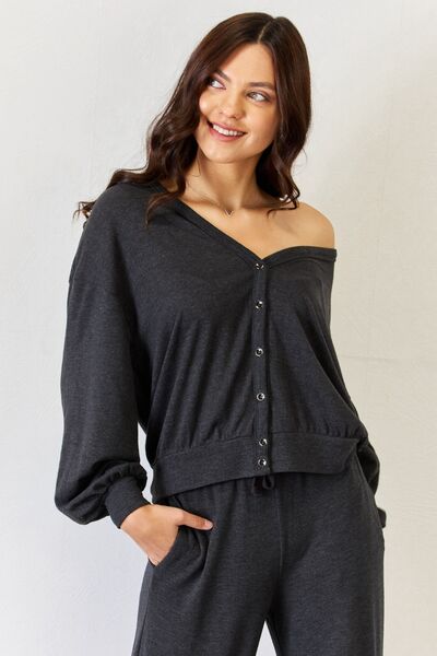 RISEN Ultra Soft Button Up Long Sleeve Lounge Cardigan-Trendsi-Charcoal Grey-S-[option4]-[option5]-[option6]-[option7]-[option8]-Shop-Boutique-Clothing-for-Women-Online