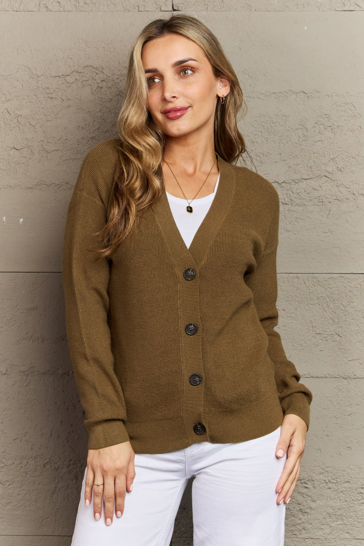 Zenana Kiss Me Tonight Button Down Cardigan in Olive-Trendsi-Olive-S-[option4]-[option5]-[option6]-[option7]-[option8]-Shop-Boutique-Clothing-for-Women-Online