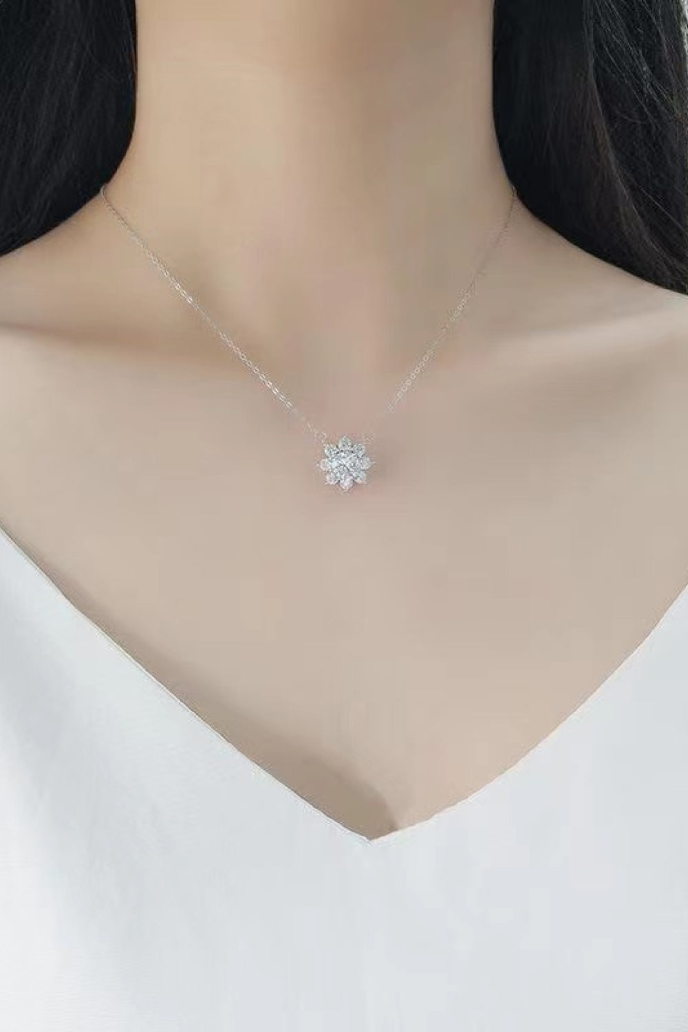 1 Carat Moissanite Floral Pendant Necklace-Trendsi-Silver-One Size-[option4]-[option5]-[option6]-[option7]-[option8]-Shop-Boutique-Clothing-for-Women-Online