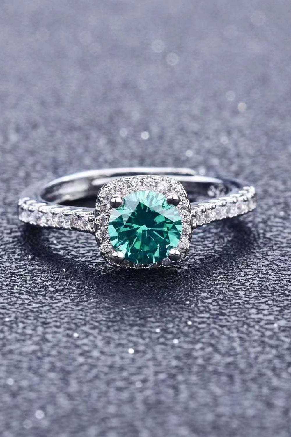 3 Carat Moissanite Platinum-Plated Cluster Ring-Trendsi-Green/White-4-[option4]-[option5]-[option6]-[option7]-[option8]-Shop-Boutique-Clothing-for-Women-Online