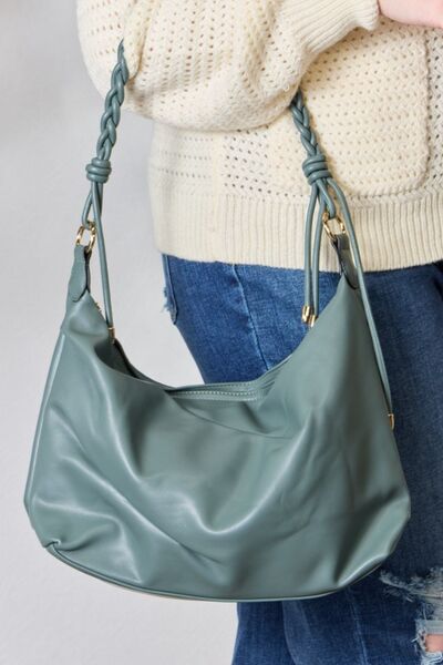 SHOMICO Braided Strap Shoulder Bag-Trendsi-BLUE-One Size-[option4]-[option5]-[option6]-[option7]-[option8]-Shop-Boutique-Clothing-for-Women-Online