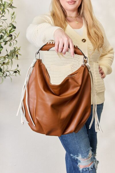 SHOMICO Fringe Detail Contrast Handbag-Trendsi-[option4]-[option5]-[option6]-[option7]-[option8]-Shop-Boutique-Clothing-for-Women-Online