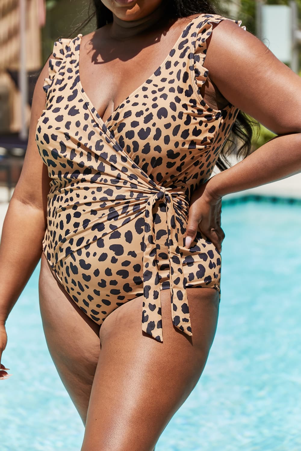 Marina West Swim Full Size Float On Ruffle Faux Wrap One-Piece in Leopard-Trendsi-[option4]-[option5]-[option6]-[option7]-[option8]-Shop-Boutique-Clothing-for-Women-Online