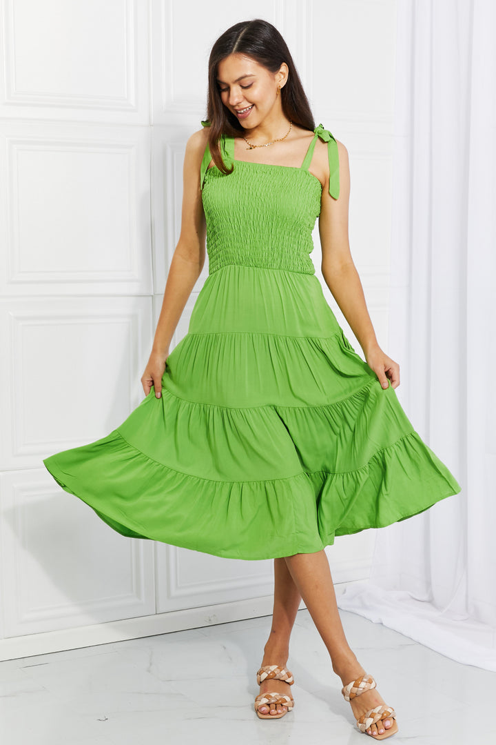 Culture Code Summer Solstice Smocked Tiered Dress-Trendsi-Lime-S-[option4]-[option5]-[option6]-[option7]-[option8]-Shop-Boutique-Clothing-for-Women-Online