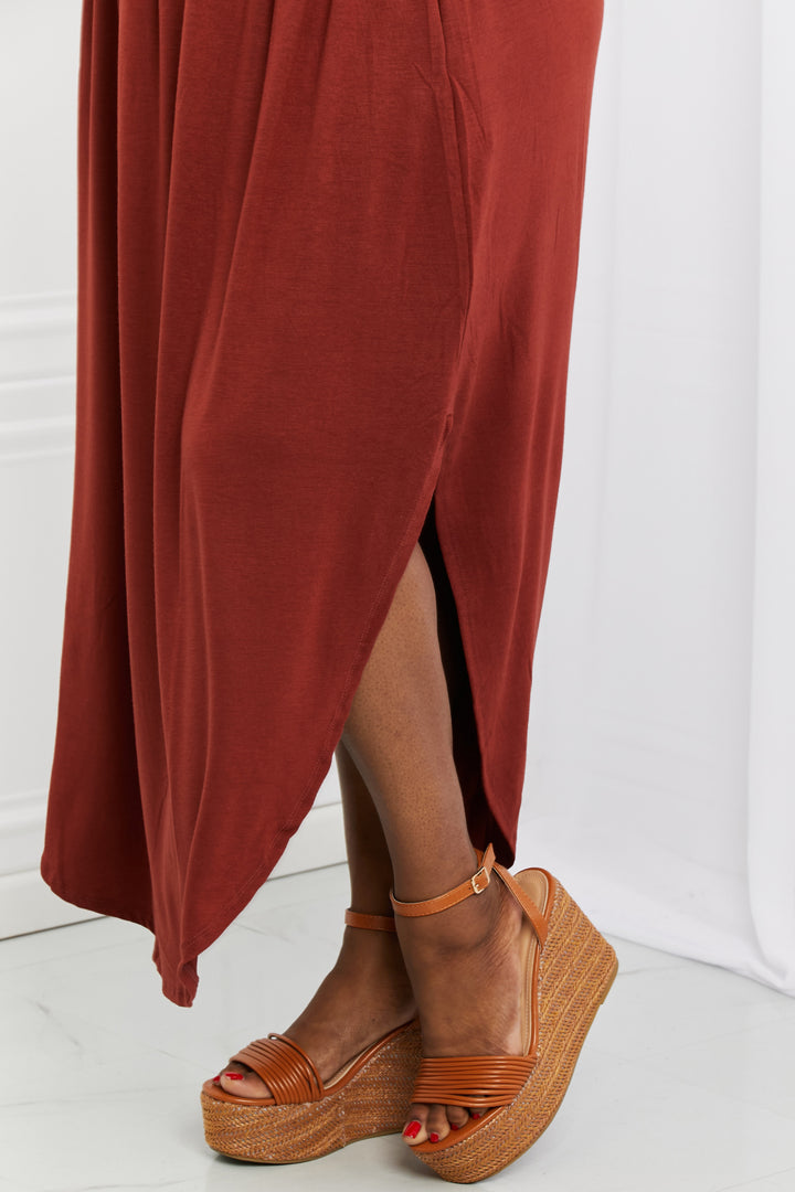 Zenana It's My Time Side Scoop Scrunch Skirt in Dark Rust-Trendsi-[option4]-[option5]-[option6]-[option7]-[option8]-Shop-Boutique-Clothing-for-Women-Online