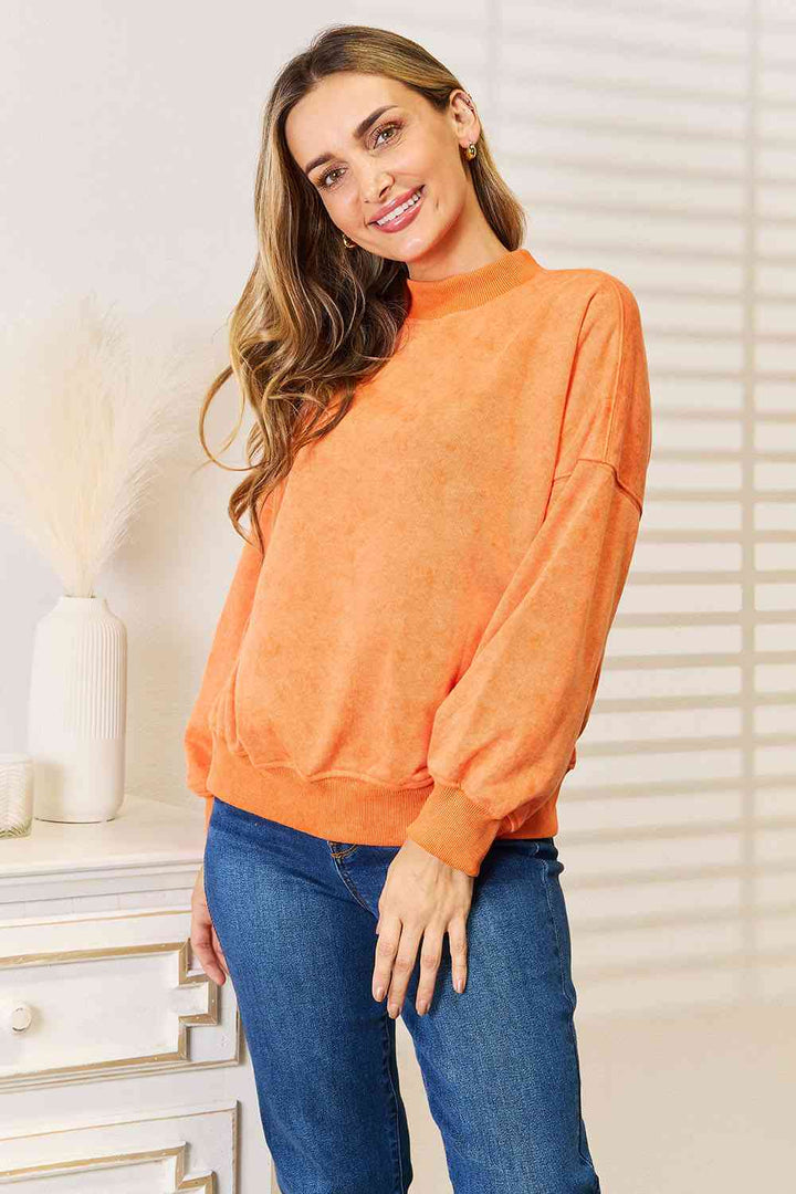 Basic Bae Round Neck Dropped Shoulder Sweatshirt-Trendsi-Pumpkin-S-[option4]-[option5]-[option6]-[option7]-[option8]-Shop-Boutique-Clothing-for-Women-Online
