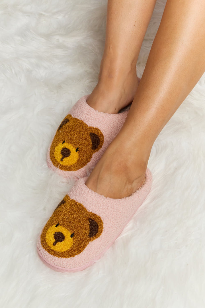 Melody Teddy Bear Print Plush Slide Slippers-Trendsi-[option4]-[option5]-[option6]-[option7]-[option8]-Shop-Boutique-Clothing-for-Women-Online