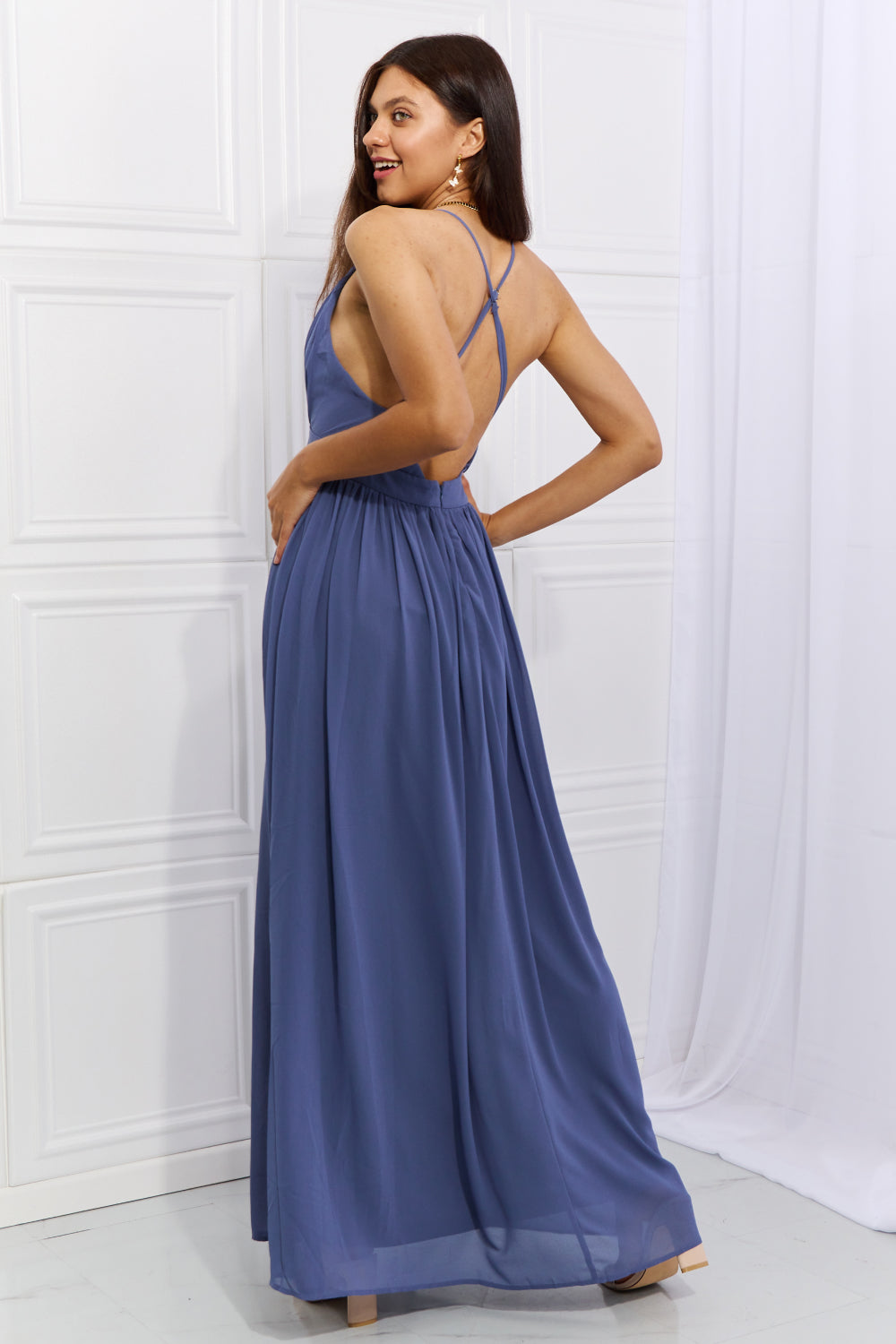 Ontheland Captivating Muse Open Crossback Maxi Dress-Trendsi-[option4]-[option5]-[option6]-[option7]-[option8]-Shop-Boutique-Clothing-for-Women-Online