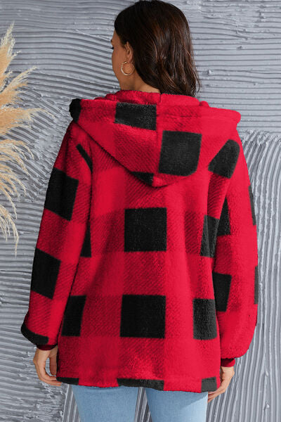 Double Take Plaid Long Sleeve Hooded Coat-Trendsi-[option4]-[option5]-[option6]-[option7]-[option8]-Shop-Boutique-Clothing-for-Women-Online