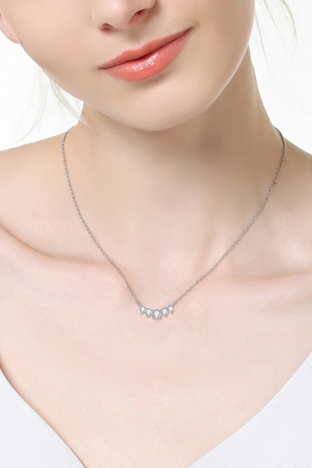 Moissanite Pendant Necklace-Trendsi-Silver-One Size-[option4]-[option5]-[option6]-[option7]-[option8]-Shop-Boutique-Clothing-for-Women-Online