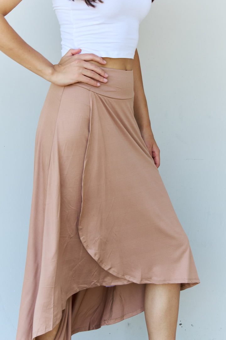 Ninexis First Choice High Waisted Flare Maxi Skirt in Camel-Trendsi-[option4]-[option5]-[option6]-[option7]-[option8]-Shop-Boutique-Clothing-for-Women-Online