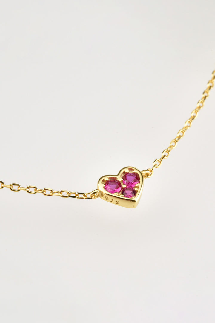 Inlaid Zircon Heart Necklace-Trendsi-[option4]-[option5]-[option6]-[option7]-[option8]-Shop-Boutique-Clothing-for-Women-Online