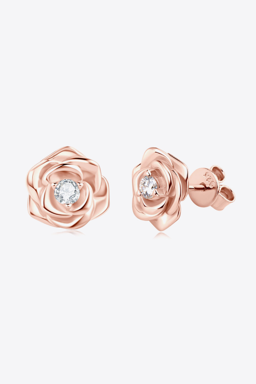 Moissanite Flower 925 Sterling Silver Earrings-Trendsi-Rose Gold-One Size-[option4]-[option5]-[option6]-[option7]-[option8]-Shop-Boutique-Clothing-for-Women-Online