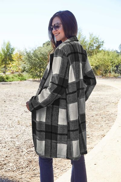 Double Take Plaid Button Up Lapel Collar Coat-Trendsi-[option4]-[option5]-[option6]-[option7]-[option8]-Shop-Boutique-Clothing-for-Women-Online
