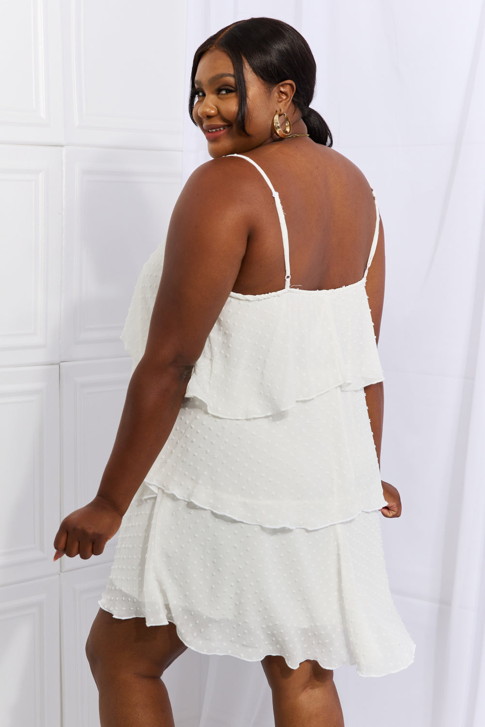 Culture Code By The River Cascade Ruffle Style Cami Dress in Soft White-Trendsi-[option4]-[option5]-[option6]-[option7]-[option8]-Shop-Boutique-Clothing-for-Women-Online