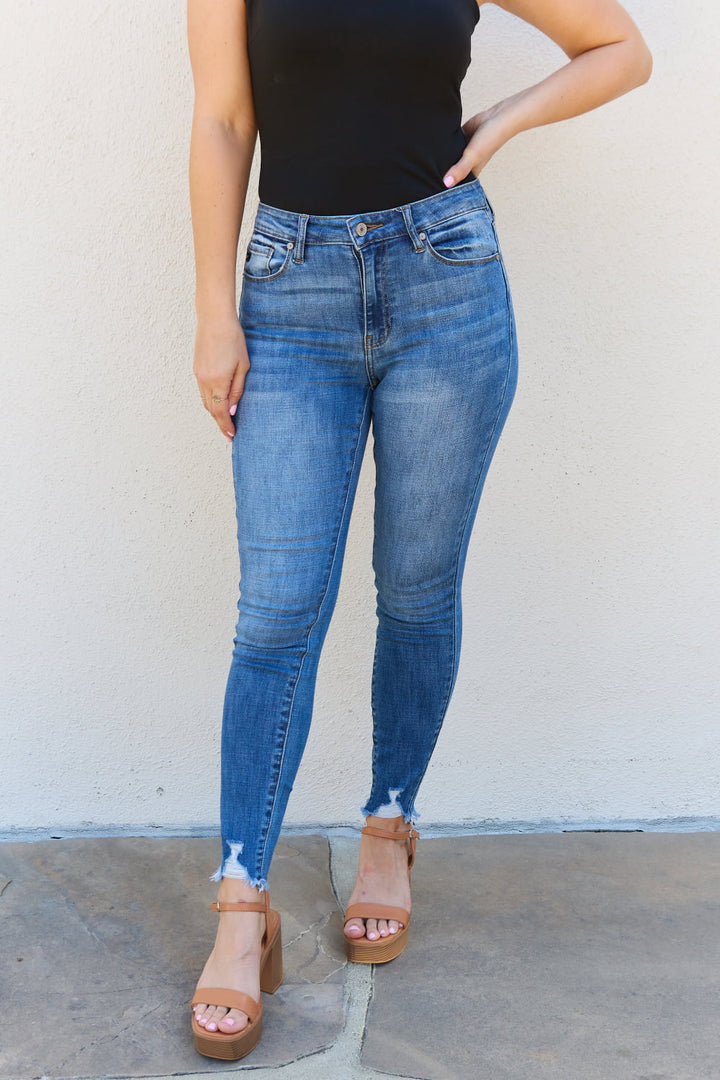 Kancan Lindsay Raw Hem High Rise Skinny Jeans-Trendsi-[option4]-[option5]-[option6]-[option7]-[option8]-Shop-Boutique-Clothing-for-Women-Online