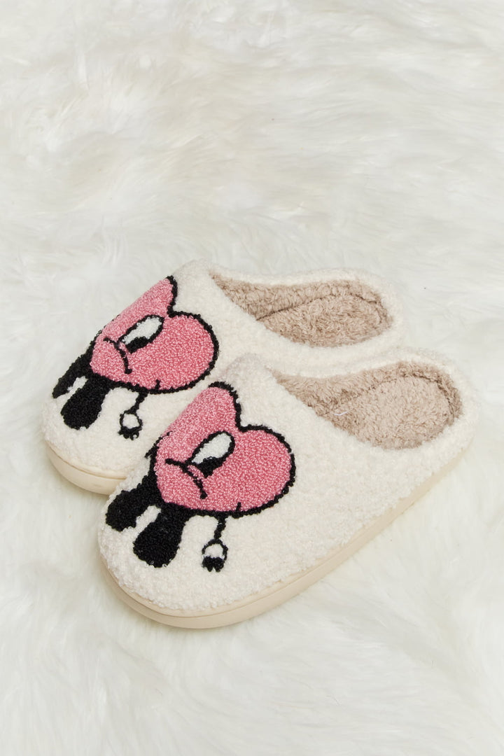 Melody Love Heart Print Plush Slippers-Trendsi-[option4]-[option5]-[option6]-[option7]-[option8]-Shop-Boutique-Clothing-for-Women-Online