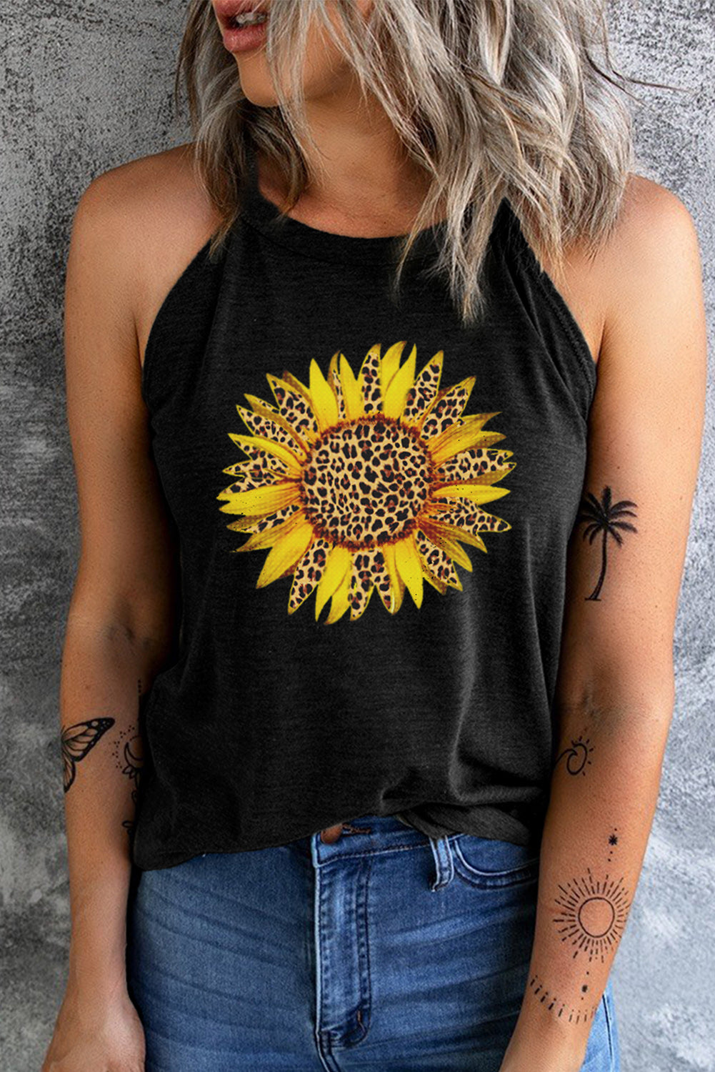 Sunflower Graphic Round Neck Tank-Trendsi-Black-S-[option4]-[option5]-[option6]-[option7]-[option8]-Shop-Boutique-Clothing-for-Women-Online