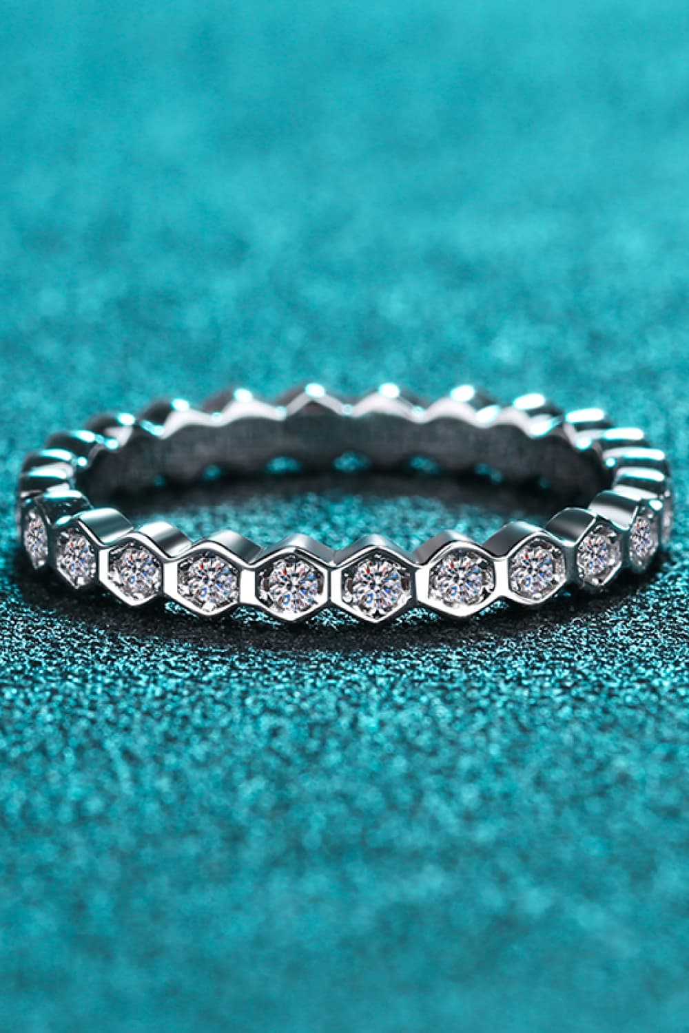 Moissanite 925 Sterling Silver Eternity Ring-Trendsi-Silver-4-[option4]-[option5]-[option6]-[option7]-[option8]-Shop-Boutique-Clothing-for-Women-Online