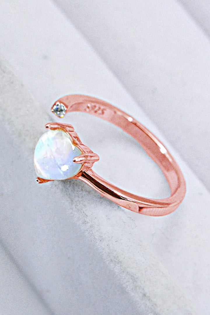 Inlaid Moonstone Heart Adjustable Open Ring-Trendsi-[option4]-[option5]-[option6]-[option7]-[option8]-Shop-Boutique-Clothing-for-Women-Online
