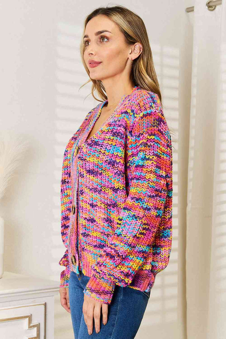 Woven Right V-Neck Rainbow Cardigan-Trendsi-[option4]-[option5]-[option6]-[option7]-[option8]-Shop-Boutique-Clothing-for-Women-Online