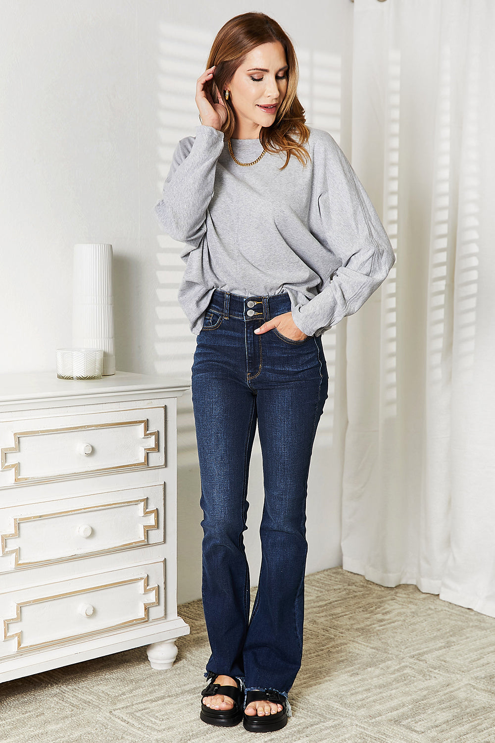 Double Take Seam Detail Round Neck Long Sleeve Top-Trendsi-[option4]-[option5]-[option6]-[option7]-[option8]-Shop-Boutique-Clothing-for-Women-Online