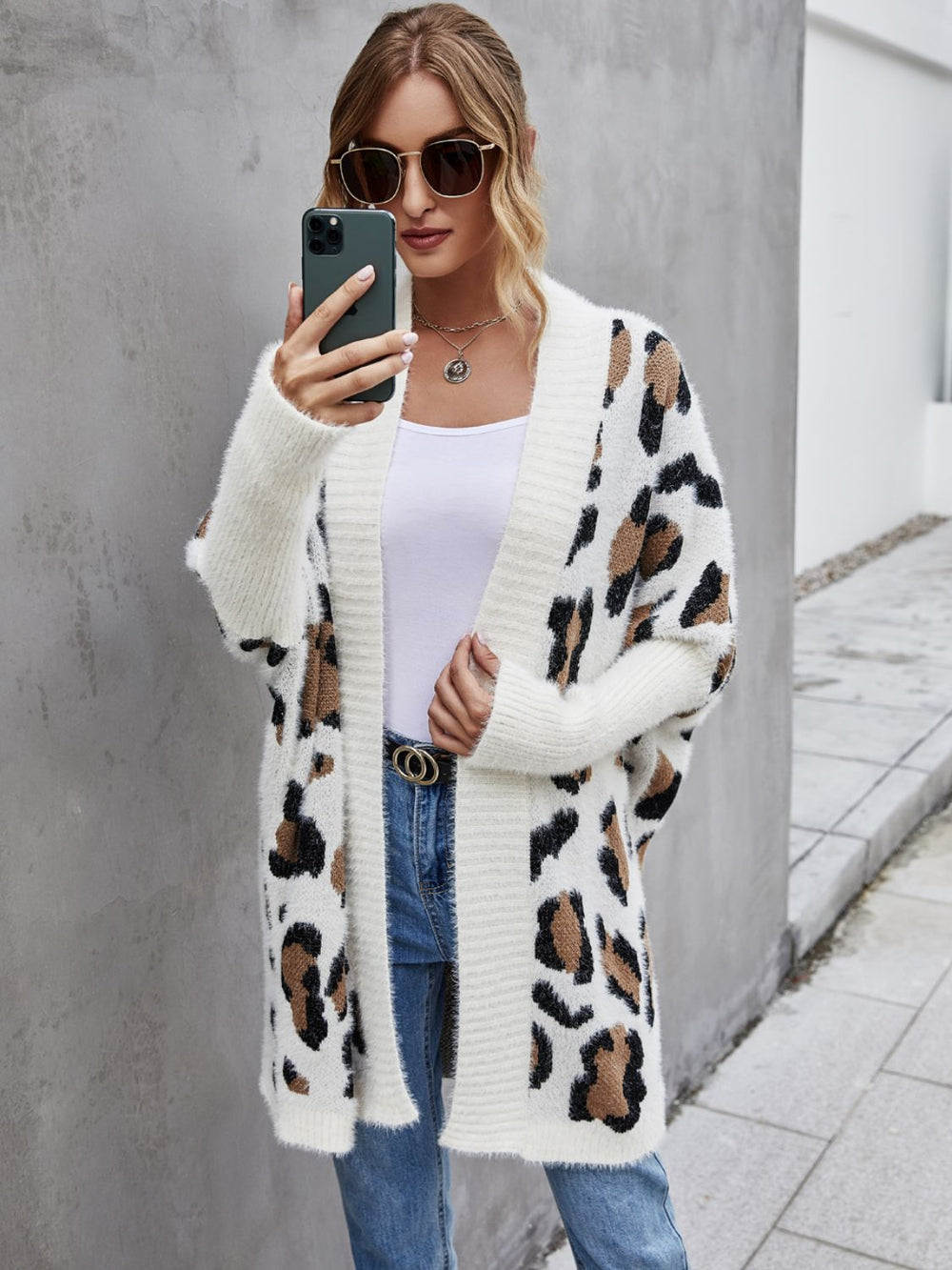 Leopard Pattern Fuzzy Cardigan-Trendsi-[option4]-[option5]-[option6]-[option7]-[option8]-Shop-Boutique-Clothing-for-Women-Online