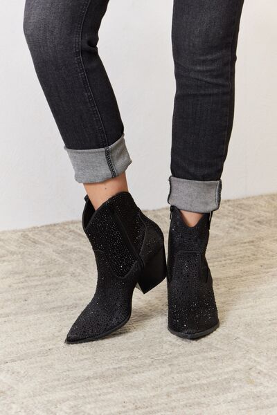 East Lion Corp Rhinestone Ankle Cowboy Boots-Trendsi-Black Rhinestone-6-[option4]-[option5]-[option6]-[option7]-[option8]-Shop-Boutique-Clothing-for-Women-Online