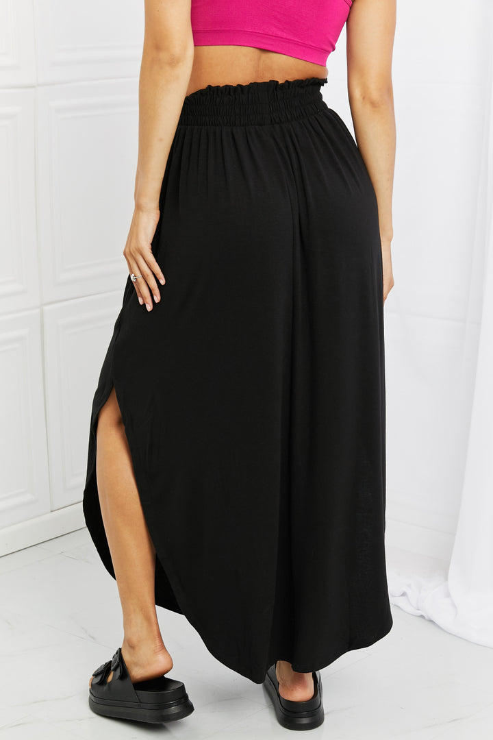 Zenana It's My Time Side Scoop Scrunch Skirt in Black-Trendsi-[option4]-[option5]-[option6]-[option7]-[option8]-Shop-Boutique-Clothing-for-Women-Online