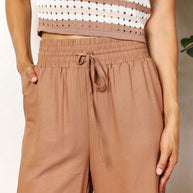 Double Take Drawstring Smocked Waist Wide Leg Pants-Trendsi-[option4]-[option5]-[option6]-[option7]-[option8]-Shop-Boutique-Clothing-for-Women-Online