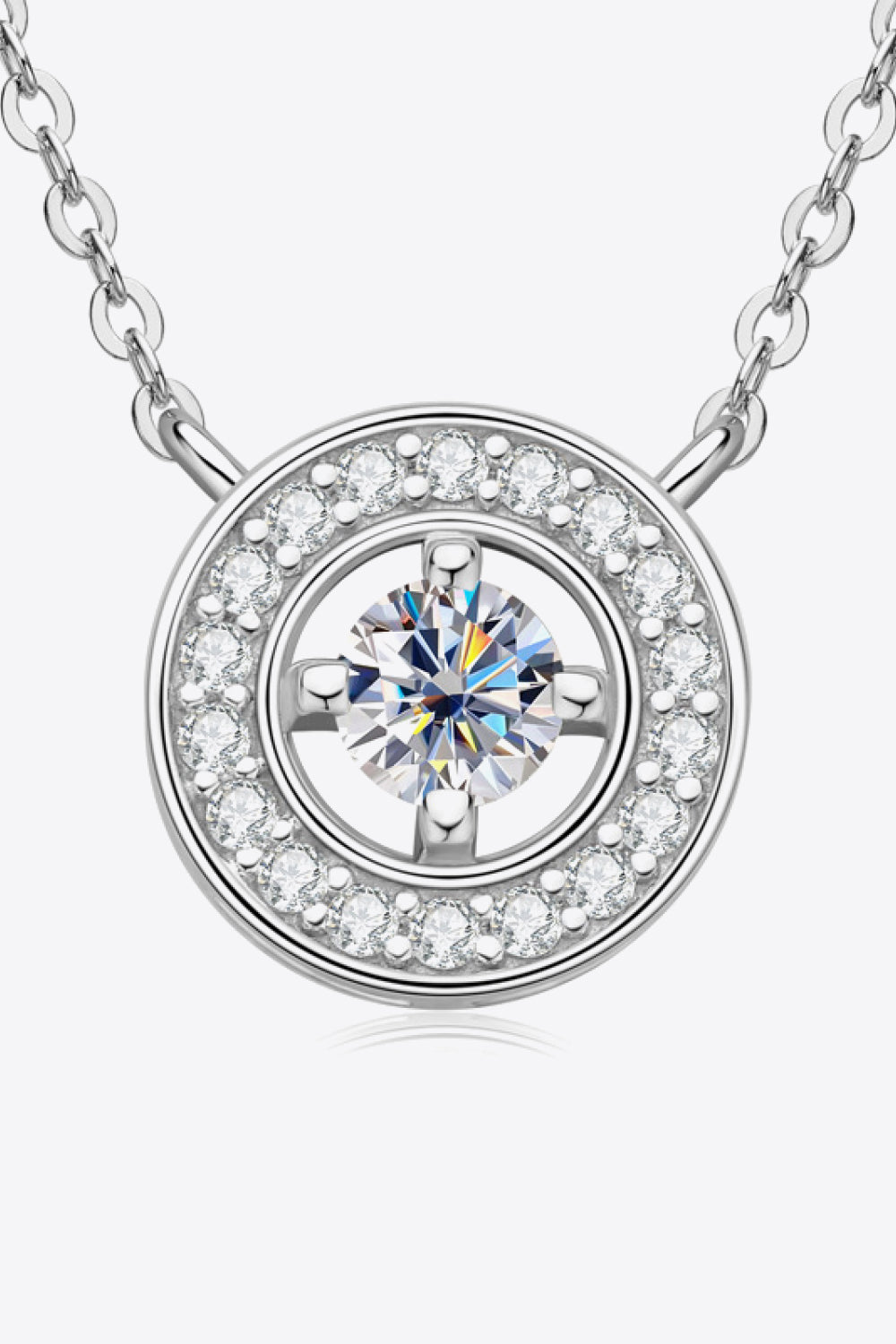 925 Sterling Silver Moissanite Geometric Pendant Necklace-Trendsi-Silver-One Size-[option4]-[option5]-[option6]-[option7]-[option8]-Shop-Boutique-Clothing-for-Women-Online