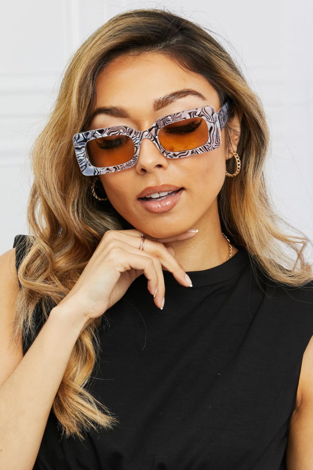 Tortoiseshell Rectangle Polycarbonate Sunglasses-Trendsi-[option4]-[option5]-[option6]-[option7]-[option8]-Shop-Boutique-Clothing-for-Women-Online