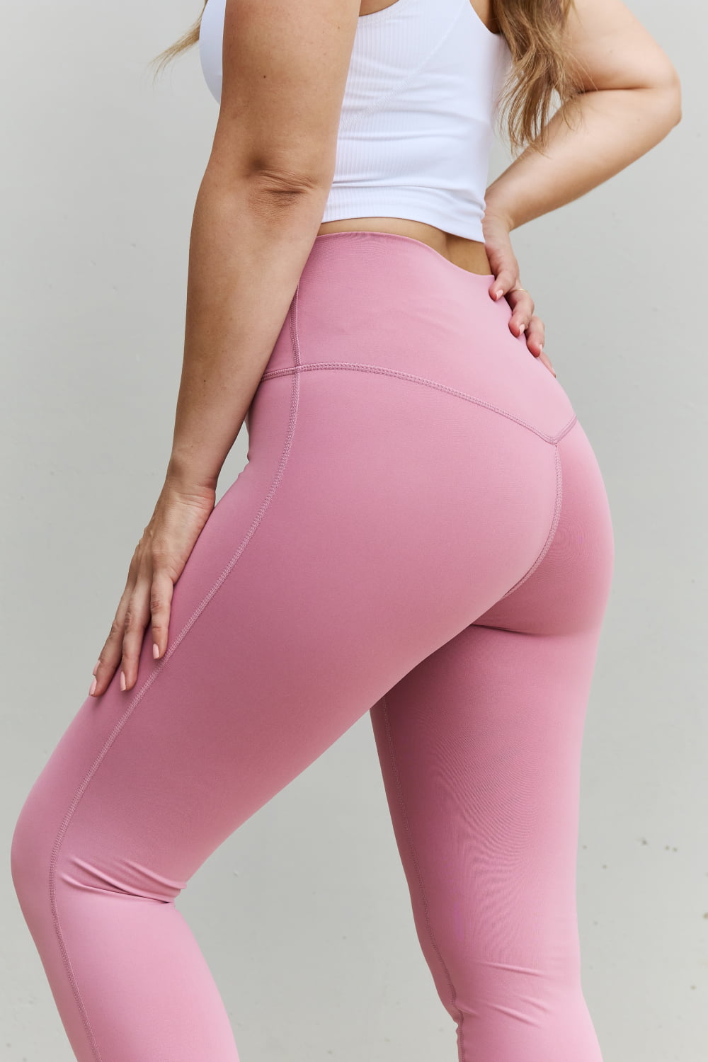 Zenana Fit For You High Waist Active Leggings in Light Rose-Trendsi-[option4]-[option5]-[option6]-[option7]-[option8]-Shop-Boutique-Clothing-for-Women-Online