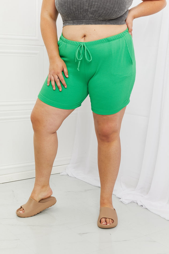 Blumin Apparel Too Good Ribbed Shorts in Green-Trendsi-Mid Green-S-[option4]-[option5]-[option6]-[option7]-[option8]-Shop-Boutique-Clothing-for-Women-Online