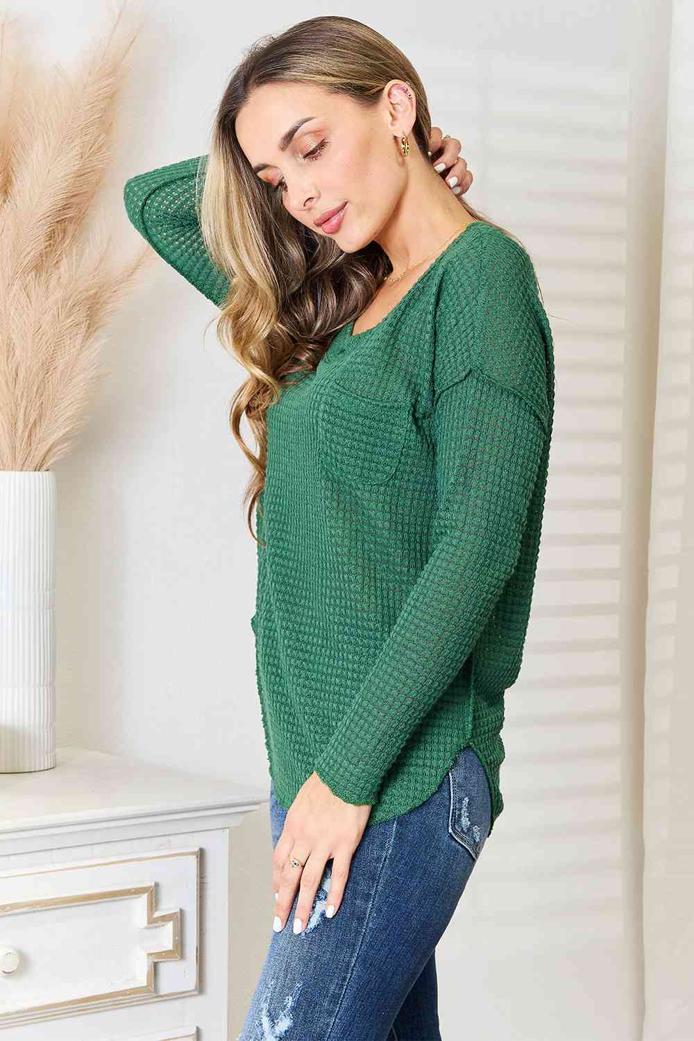 Culture Code Scoop Neck Patch Pocket Top-Trendsi-[option4]-[option5]-[option6]-[option7]-[option8]-Shop-Boutique-Clothing-for-Women-Online