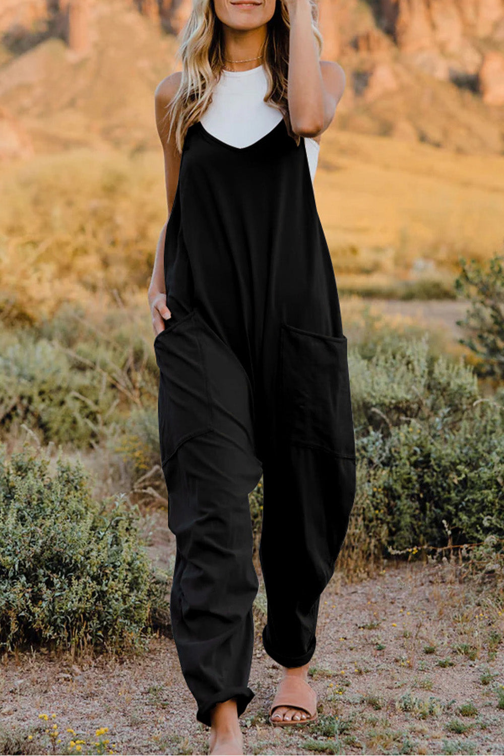 Double Take V-Neck Sleeveless Jumpsuit with Pockets-Trendsi-Black-S-[option4]-[option5]-[option6]-[option7]-[option8]-Shop-Boutique-Clothing-for-Women-Online