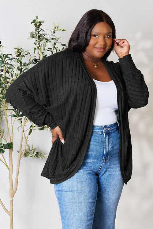 Basic Bae Ribbed Cocoon Cardigan-Trendsi-[option4]-[option5]-[option6]-[option7]-[option8]-Shop-Boutique-Clothing-for-Women-Online