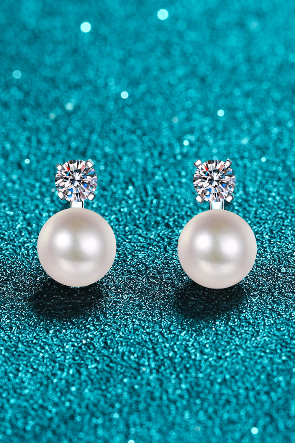 Moissanite Pearl Stud Earrings-Trendsi-Pearl-One Size-[option4]-[option5]-[option6]-[option7]-[option8]-Shop-Boutique-Clothing-for-Women-Online