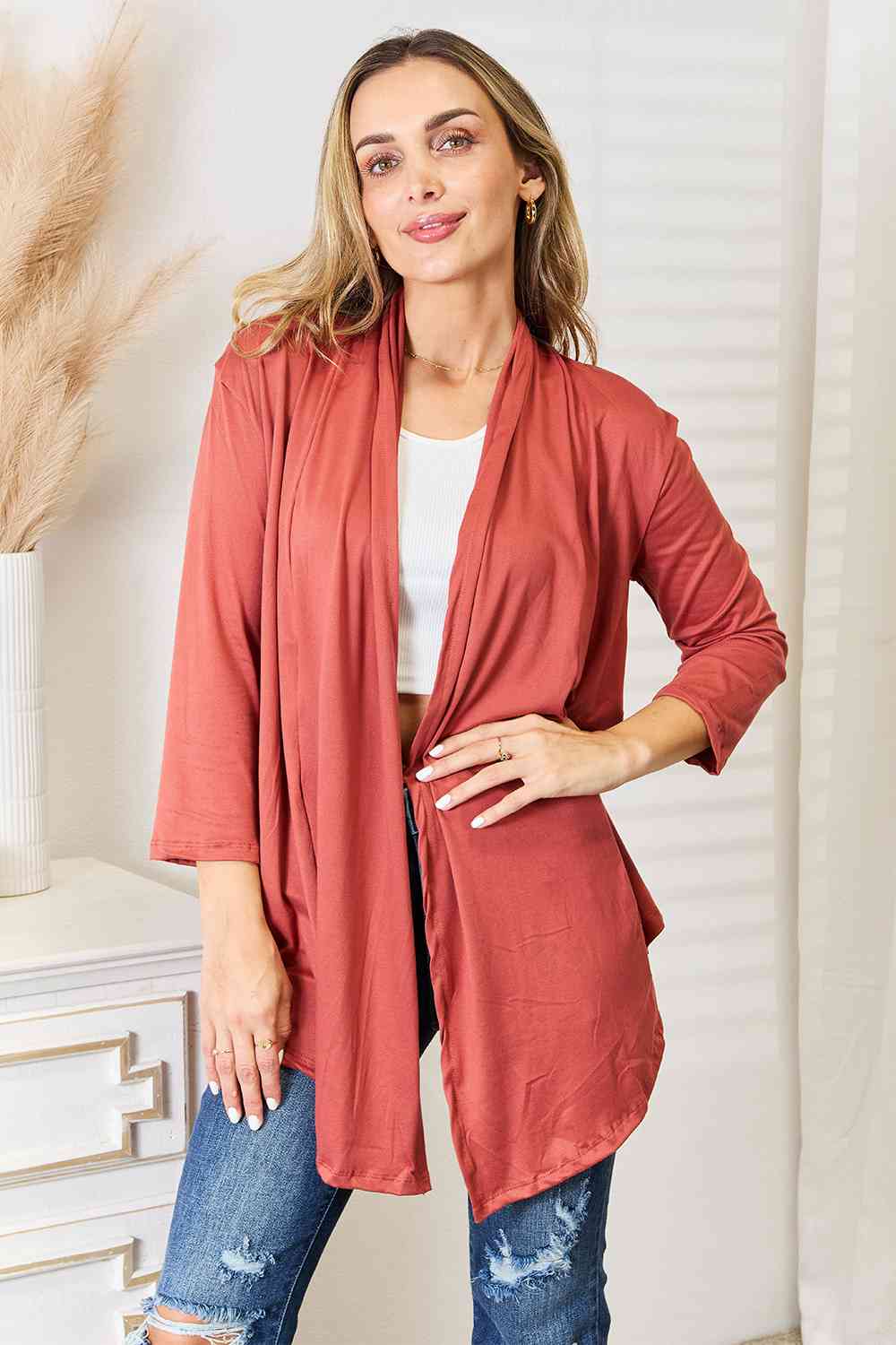 Culture Code Open Front Cardigan-Trendsi-Coral-S-[option4]-[option5]-[option6]-[option7]-[option8]-Shop-Boutique-Clothing-for-Women-Online