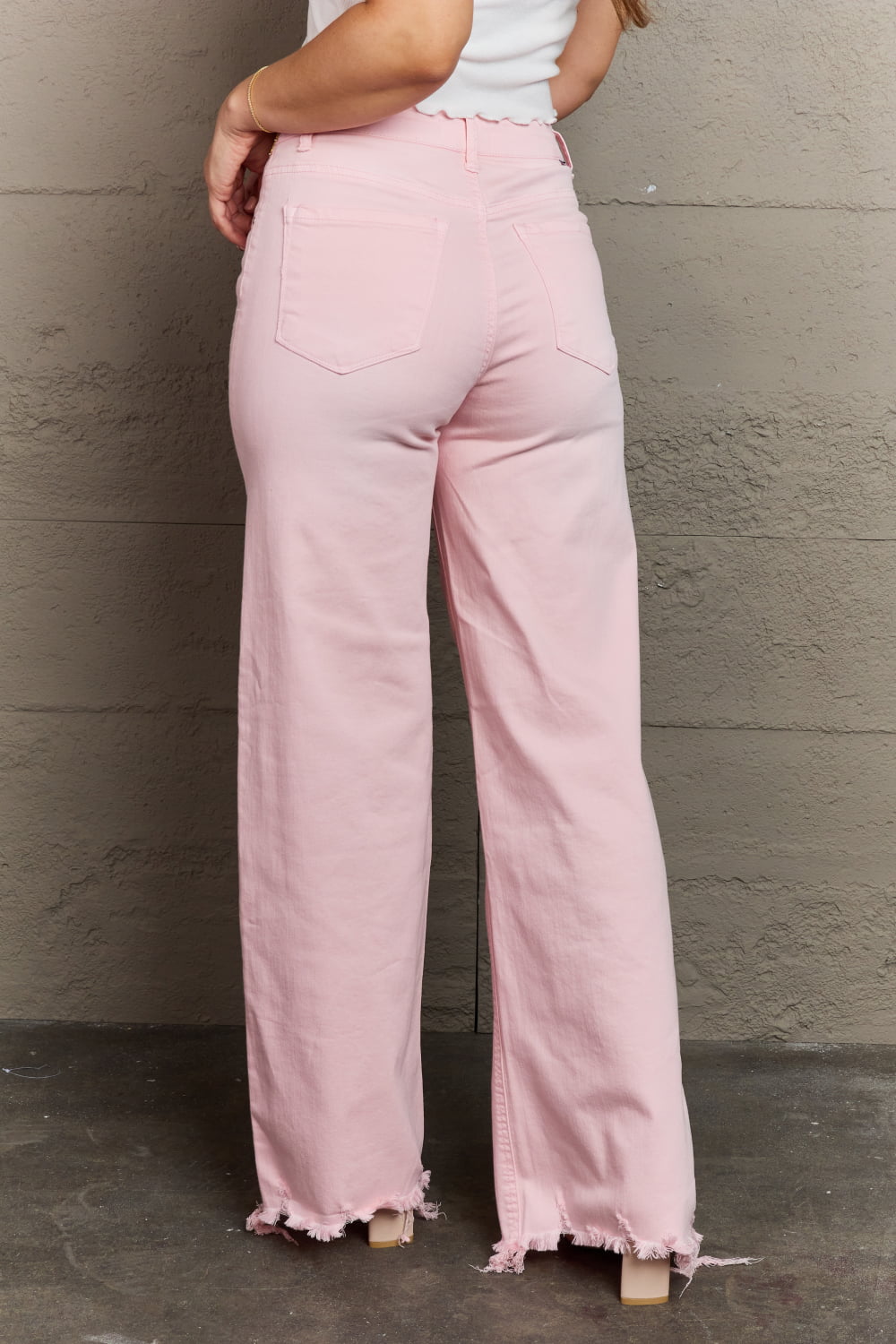 RISEN Raelene Full Size High Waist Wide Leg Jeans in Light Pink-Trendsi-[option4]-[option5]-[option6]-[option7]-[option8]-Shop-Boutique-Clothing-for-Women-Online