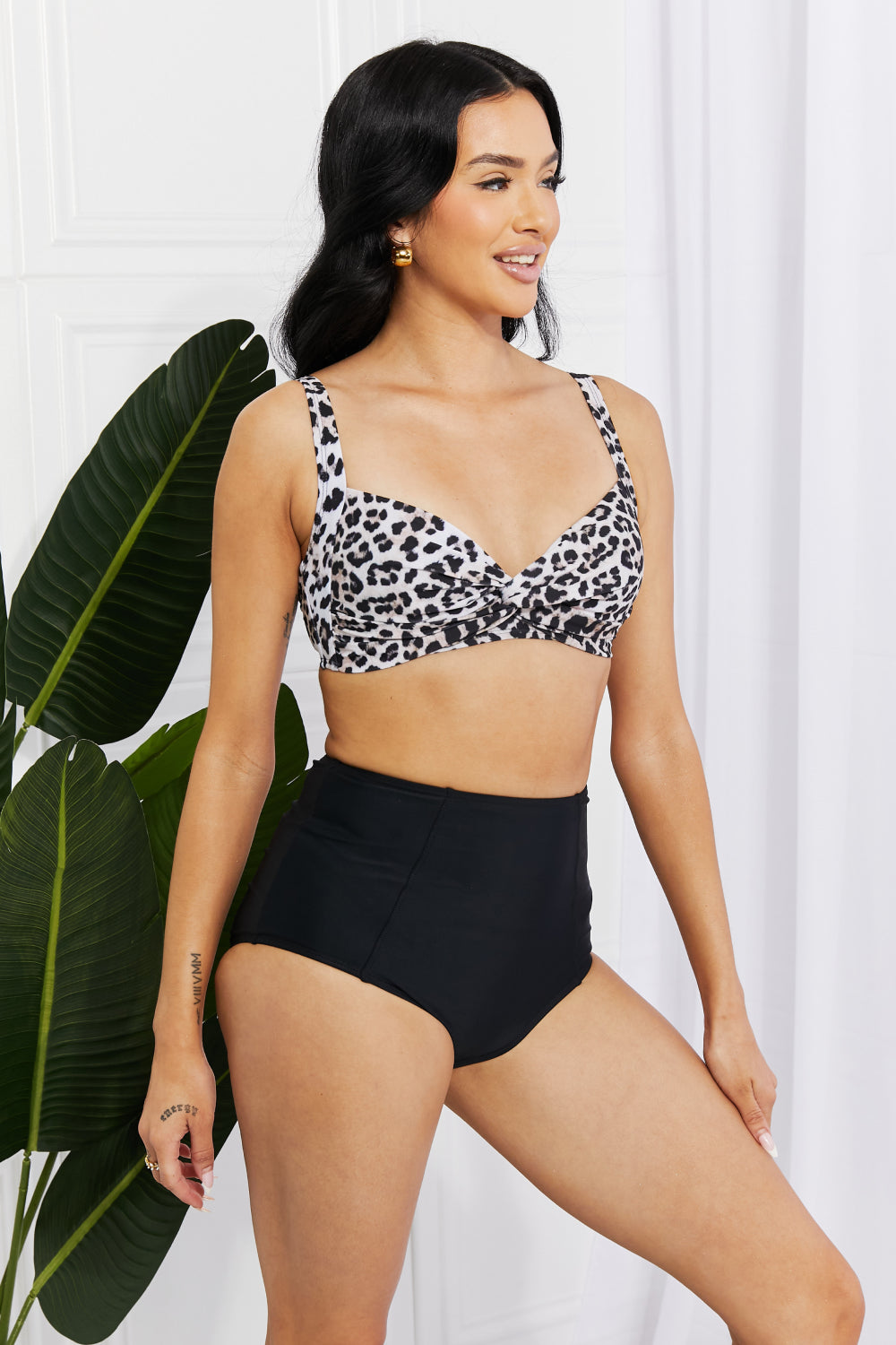 Marina West Swim Take A Dip Twist High-Rise Bikini in Leopard-Trendsi-Leopard-S-[option4]-[option5]-[option6]-[option7]-[option8]-Shop-Boutique-Clothing-for-Women-Online