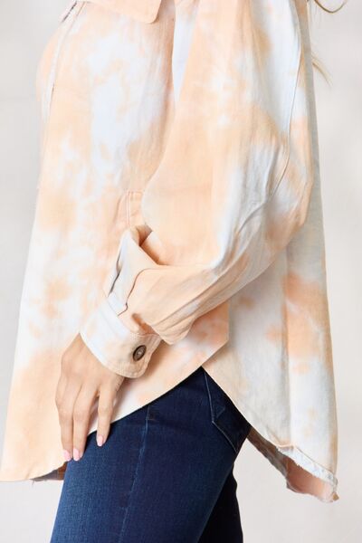 BiBi Tie Dye Button Down Long Sleeve Shirt-Trendsi-[option4]-[option5]-[option6]-[option7]-[option8]-Shop-Boutique-Clothing-for-Women-Online