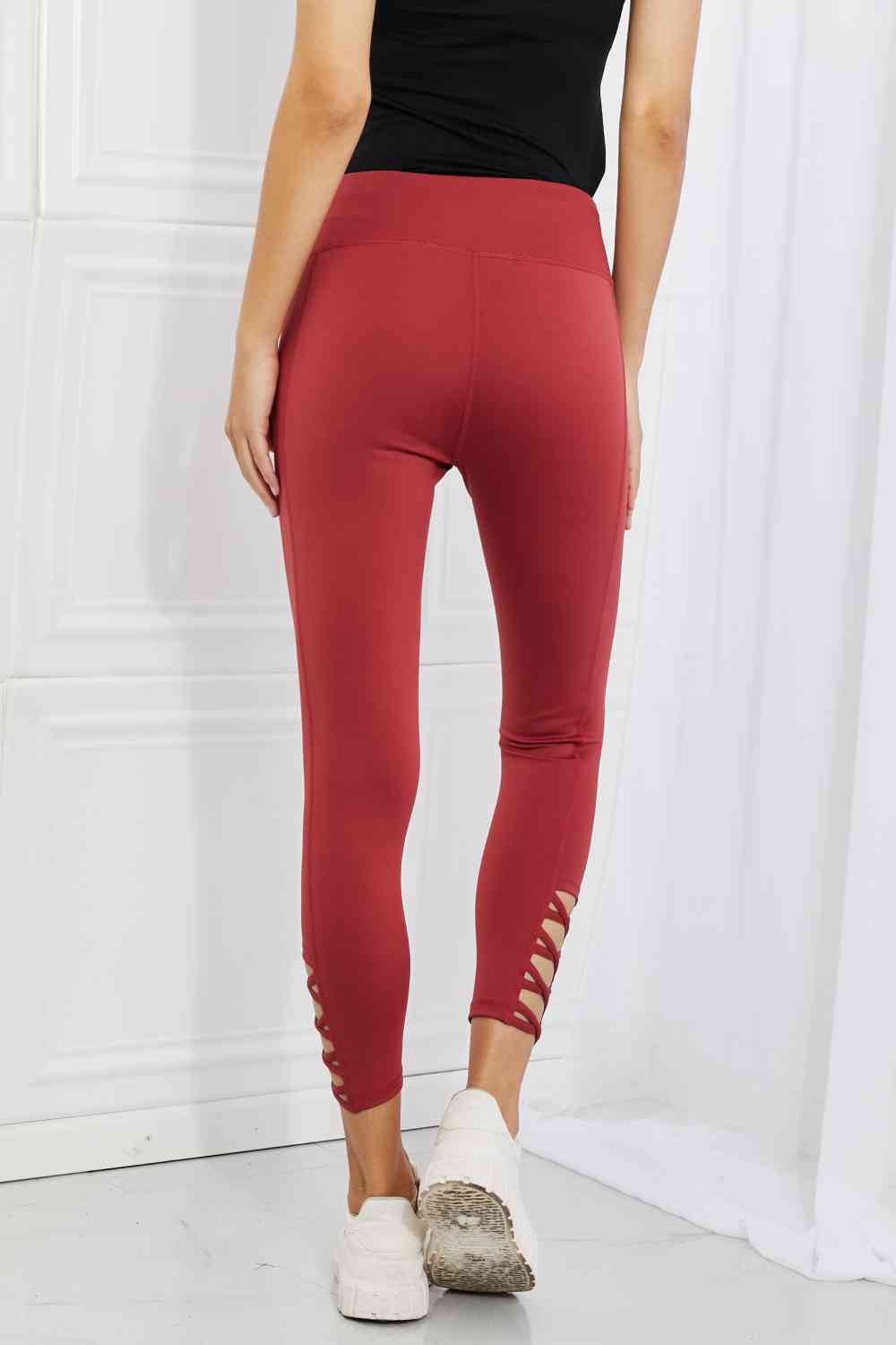 Yelete Ready For Action Full Size Ankle Cutout Active Leggings in Brick Red-Trendsi-[option4]-[option5]-[option6]-[option7]-[option8]-Shop-Boutique-Clothing-for-Women-Online