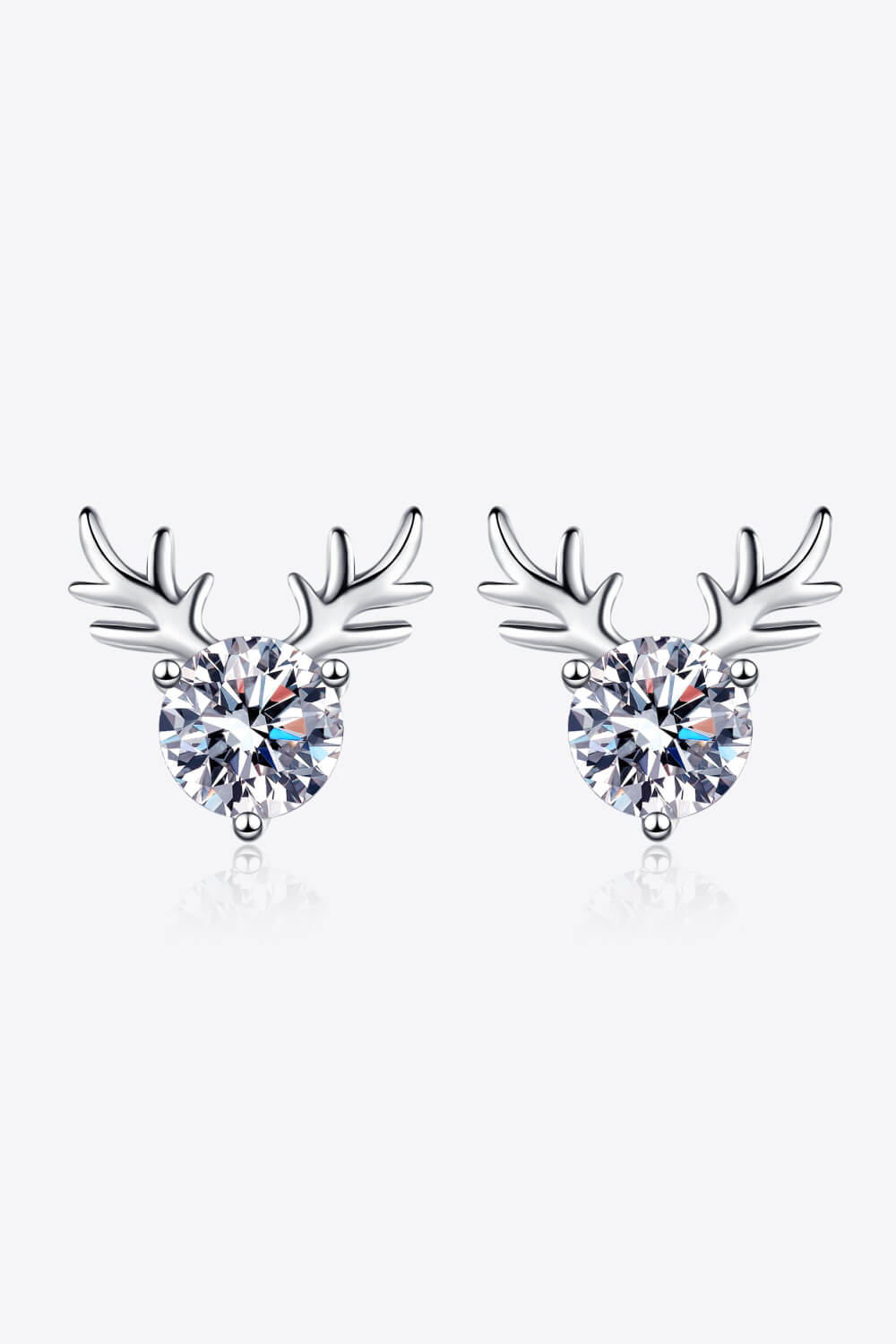 925 Sterling Silver Reindeer-Shaped Moissanite Earrings-Trendsi-Silver-One Size-[option4]-[option5]-[option6]-[option7]-[option8]-Shop-Boutique-Clothing-for-Women-Online